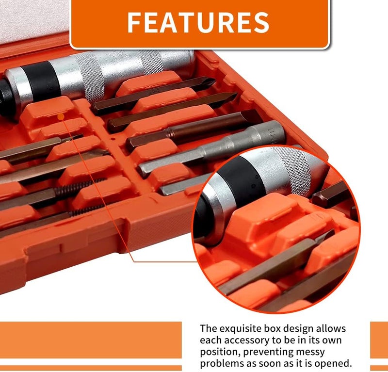 AKM Hand Manual Reversible Impact Driver Set Extractor-26 PCS Impact Screwdriver S2 Steel Hex Phillips Slotted Screwdriver Bits Much More Durable Disengage Rusted Fasteners or Frozen Bolts - Image 2